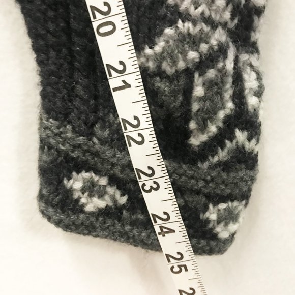 NOMADIC TRADERS Cardigan Sweater Full Zip Black Wool Fair Isle By Hand Size M - Picture 7 of 11